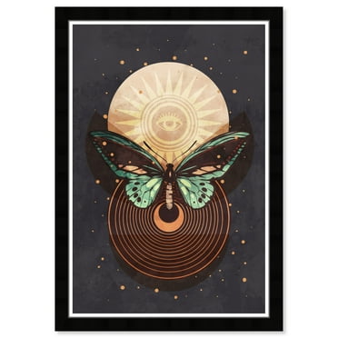 Wynwood Studio Prints Cosmic Wings Astronomy and Space Sun Wall Art Canvas Print Orange Dark Gray 13x19