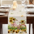 thumbnail image 3 of Table Runners 72 Inches Long Dress Scarves, Spring Farmhouse Kitchen/Dining Table Runner, Coffee Tablerunners, Bicycles Botanical Sunflowers Leaves Butterfly 14x72 Inch, 3 of 9