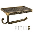 thumbnail image 6 of Uxcell Toilet Paper Holder with Phone Shelf Aluminum Alloy Copper Tone, 6 of 7