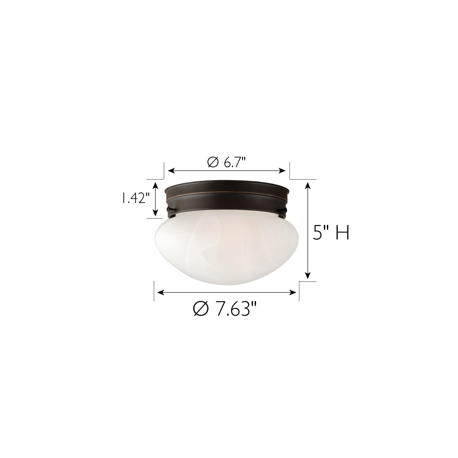 Design House Millbridge 1-Light Flush Mount Dimmable Ceiling Light, Oil Rubbed Bronze