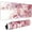 Pink Cherry Blossom, variant on Marble Geometric Design Extended Mouse Pad 31.5x11.8 Inch XL Modern Gold Cross Line Marbled Non-Slip Rubber Base Large Mousepad Stitched Edges Keyboard Mouse Mat Desk Pad for Office Home Game