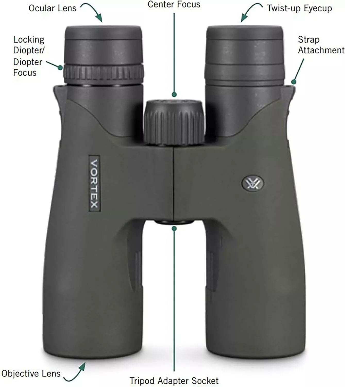 Vortex Razor UHD 8x42mm Binocular, Green,Roof Abbe-Koenig, 7in, 32.2oz