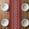 thumbnail image 4 of Table Runner 48 Inches Long for Kitchen Dining, Red Retro Boho Dresser Scarf Farmhouse, Dining Table Decorations for Wedding/Parties, Vintage Ethnic Tribe Abstract Art 13 x 48 In, 4 of 8