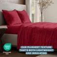 thumbnail image 5 of Bare Home Microplush Fleece Sheet Set - Ultra Soft - Deep Pocket - Full, Red, 5 of 9