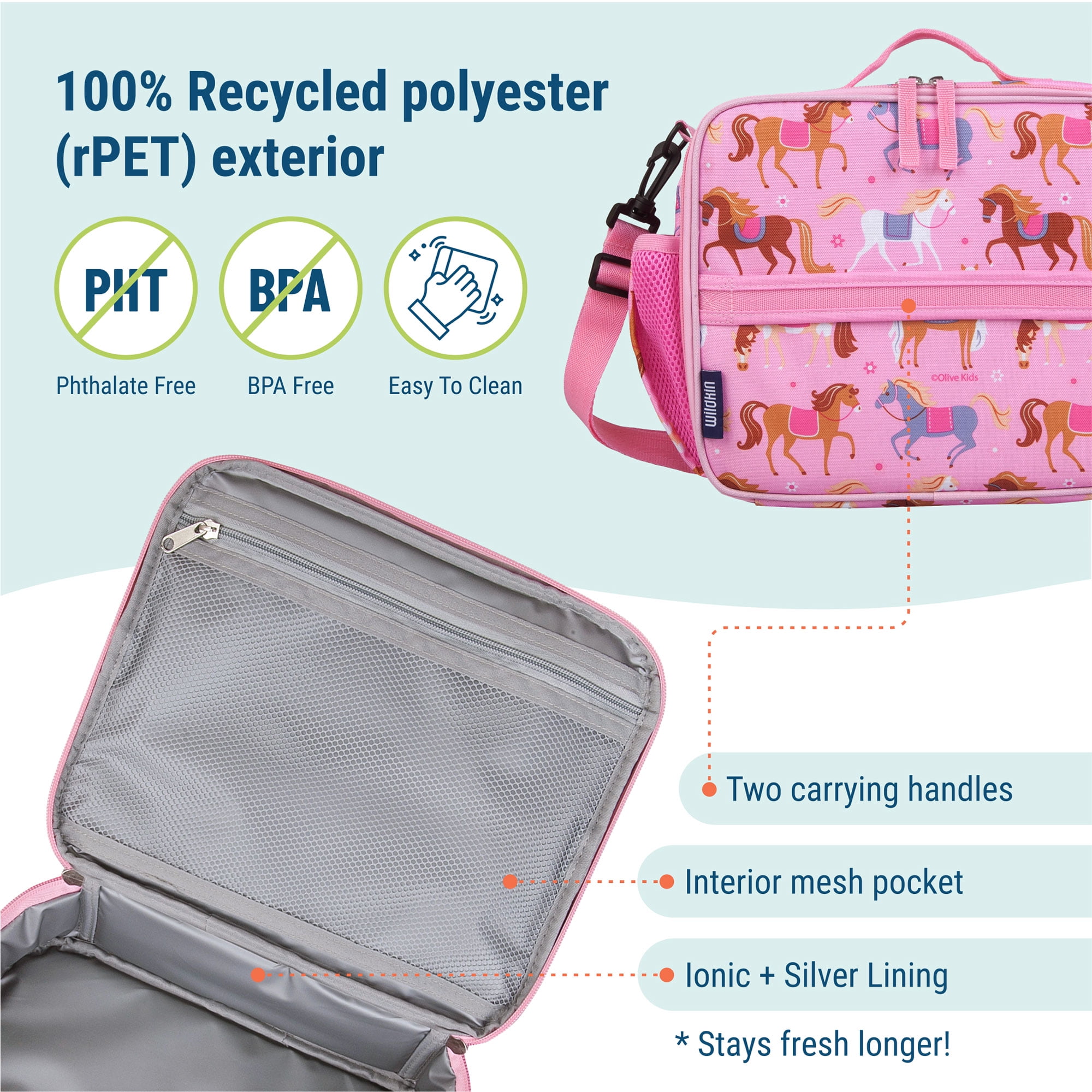 Wildkin Kids Horses Eco Lunch Box
