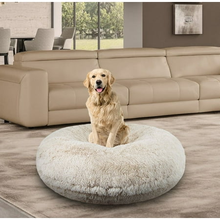 UPC: 0616043407869 | Extra Plush Faux Fluffy Fur Bagel Dog and Pet Bed