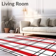 thumbnail image 2 of ODIKA 8'x10' Machine Washable Non-Slip Area Rug, Rustic Tartan Grid Design with Contrast High Traffic Rug, Red, 506475, 2 of 7