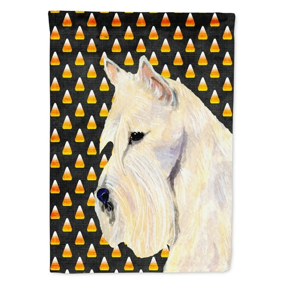 Carolines Treasures SS4323-FLAG-PARENT Scottish Terrier Wheaten Candy Corn Halloween Portrait Flag  multicolor