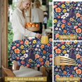 thumbnail image 5 of Pioneer Flower Floral Print Pattern Round Tablecloth 60"x60", Wrinkle Resistant Wipeable Table Cover for Kitchen Dining Room Picnic Patio and Party, 5 of 6