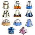thumbnail image 6 of KAYYELAMP 1 Count Handmade Lamp Accessories Lamp Shades Stained Glass Orange White Yellow Grid Lamp Shades For DIY Wall Lamp Table Lamp Pendant Lighting Home Decorated, 6 of 6