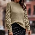 thumbnail image 4 of IROINNID Reduced Womens Sweater Round Neckline Pullover Sweater Solid Color Leisure Mid-Length Long Sleeve Autumn and Winter Warm Threaded Sweater, 4 of 6