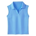 thumbnail image 3 of Byoo Toddler Girls Sleeveless Polo Shirts Solid Color V-Neck Athletic Kids Tennis Tops Tee Shirt, 3 of 6