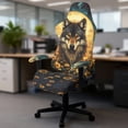 thumbnail image 3 of KUIFORTI Brown Wolf Gaming Chair Cover with Armrest Covers Waterproof Game Computer Office Desk Chair Cover Protector Durable Breathable for Office Computer Racing Seats, 3 of 7