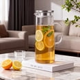 thumbnail image 7 of GPED 64 oz Glass Pitcher, Glass Water Jug with Lid and Spout, 1.8L Glass Carafe for Fridge, Thickened Borosilicate Iced Juice Jugs for Cold and Hot Beverage, Easy Clean Heat Resistant Jug, 7 of 7