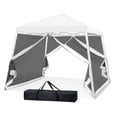 thumbnail image 3 of INTER HUT 10x10 Pop up Canopy Tent with Mesh Netting, Slant Leg Instant Screened House Gazebo, White, 3 of 7