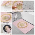 thumbnail image 6 of Golden Crown Bath Mat 3 Piece Bathroom Rug Set, Pink Cartoon Funny Geometric Plaid Art Non Slip Bath Rug Contour Mat and Toilet Lid Cover, Absorbent Shower Mats Soft Bath Rugs and Mats Sets, 6 of 8