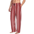 thumbnail image 2 of Xecao Stripes Red White Men's Straight Lounge Pajama Pants: The Ultimate in Comfortable Sleepwear, 2 of 9