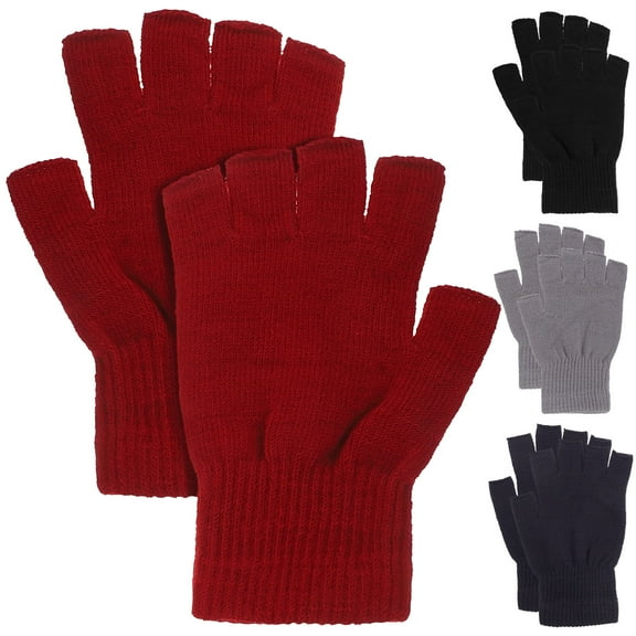 FUEENIRVA 4 Pairs Fingerless Knit Gloves For Women Of Warm Mittens For Outdoor Activities Like Hiking Running And Riding