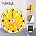 thumbnail image 4 of ZXCXRQFa Yellow Lemon Slice Wood Wall Clock Silent Non-Ticking Kitchen Desk Clock Battery Operated Analog Decorative Round Clocks 10 in Garden Home Decor, 4 of 7
