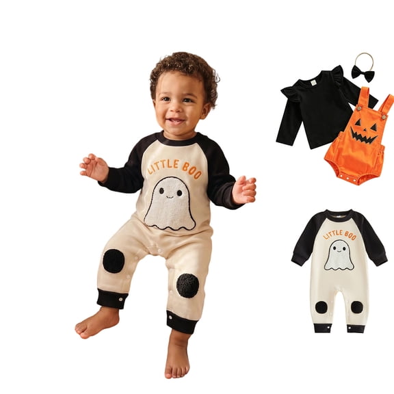 Baby Girls Long Sleeve Embroidered Bodysuit Jumpsuit Halloween Party Clothes Toddler Boys Halloween Outfits Size 12-18 Months