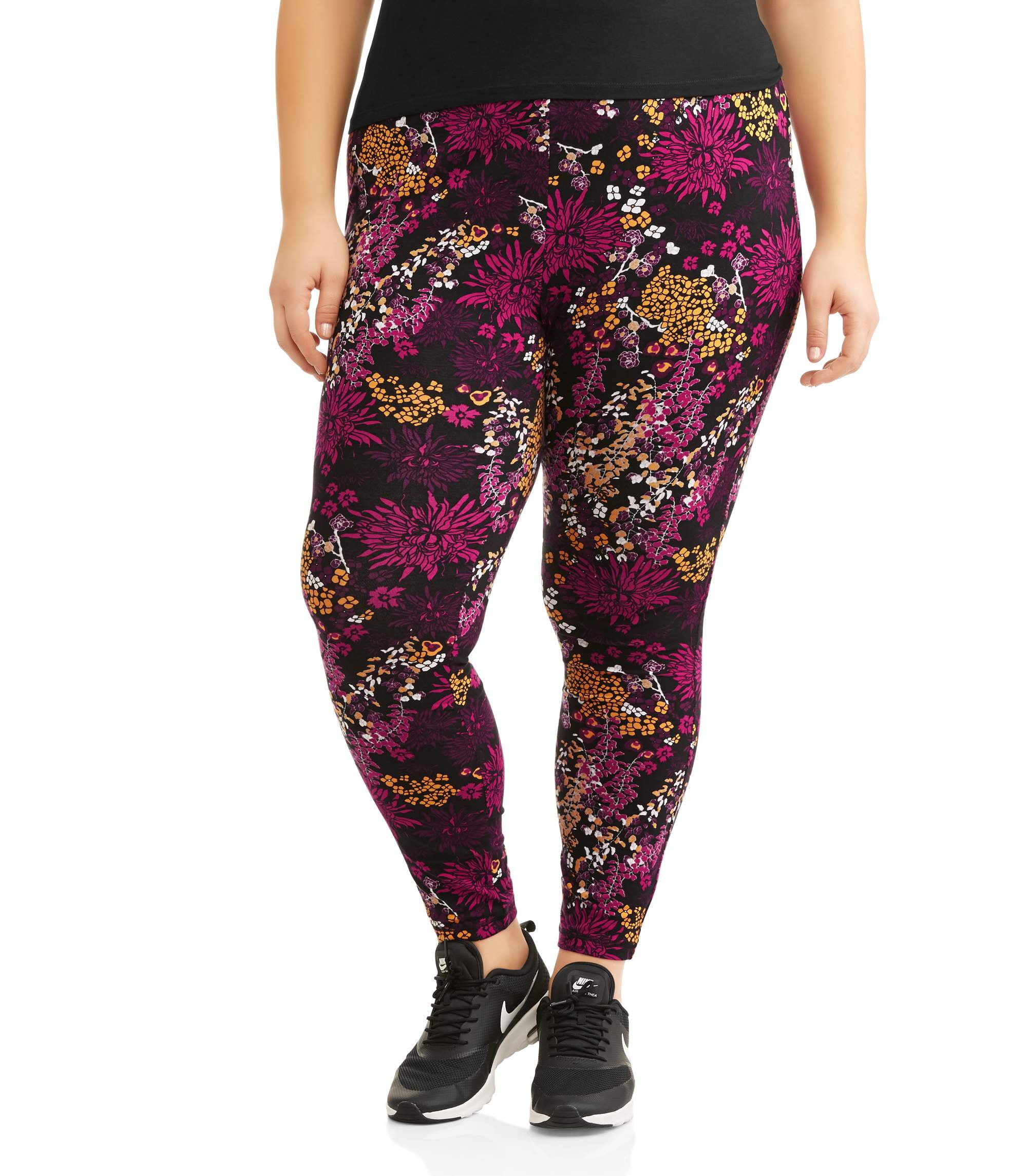 Danskin Now Women's Plus Active Allover Floral Print Ankle Leggings ...