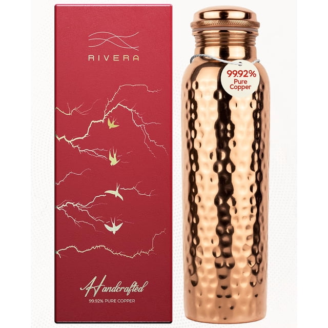 Botella de agua Rivera Hammered 950 ml de cobre puro al 99.92%
