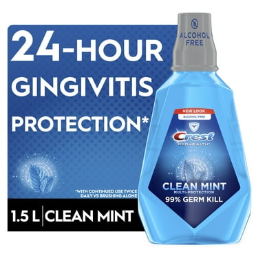 Crest Pro Health Alcohol Free Mouthwash, Clean Mint, 1.5 L