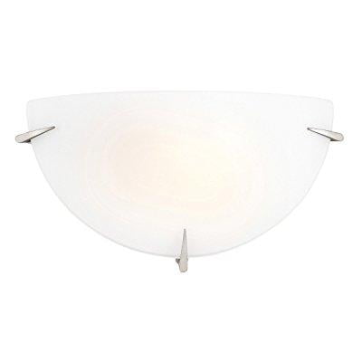 access lighting zenon wall sconce - brushed steel finish with opal glass shade