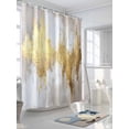 thumbnail image 3 of Minimalist Art Shower Curtain Set ，Waterproof Fabric Shower Curtains Abstract Art Gold Color Block Ripple Shower Curtains for Bathroom,Bathroom Decor 72"x72", 3 of 6