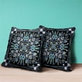 thumbnail image 4 of Paisley Leaf Geo Duo Throw Pillow with Removable Cover in Black Gray Midnight Blue 18x18, 4 of 4