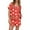 1020Red, variant on Women's Casual Fashion Christmas Print Short-sleeved Home Wear Button-down Short-sleeved T-shirt And Shorts Pajamas