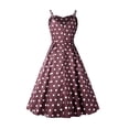thumbnail image 3 of XFLWAM Women's Vintage Sleeveless Vintage Polka Dot Dress Summer Cute A Line Flowy Swing Rockabilly Dress 1950s Cocktail Swing Dress, 3 of 3