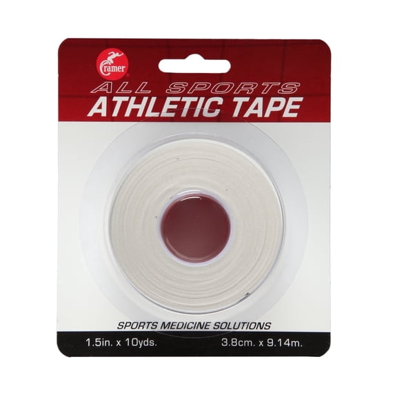 Cramer Team Color Athletic Tape, White, Easy Tear, Ankle/Wrist Taping, Single Roll, 1.5" X 10 Yard