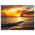 thumbnail image 2 of Colorful Dramatic Sunset over Waves - Modern Beach Canvas Art Print, 2 of 3