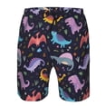 thumbnail image 3 of Pofeuu Cartoon Dinosaur Prin Men's Swim Trunks Quick Dry Bathing Suit Swimming Board Shorts Mesh Lining Beach Swimwear-XX-Large, 3 of 6