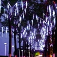 thumbnail image 2 of 50cm Falling Rain String Light Plug in, Waterproof SMD2835 LED String Lights 8 Tube Meteor Shower Light Christmas Holiday Indoor Outdoor Decor Tree Decoration, White, 2 of 7