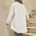 thumbnail image 4 of Cnbwig Quilted Jackets for Women Winter Coats Long Jacket Solid Color Cardigan Button Down Elegant Open Front Lapel Outerwears Coats Warm Casual Outwear B-White L, 4 of 6