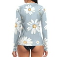 thumbnail image 2 of joogoo Womens UPF 50+ Sun Shirts Daisy Floral Long Sleeve UV Protection Rash Guard Tops M, 2 of 7