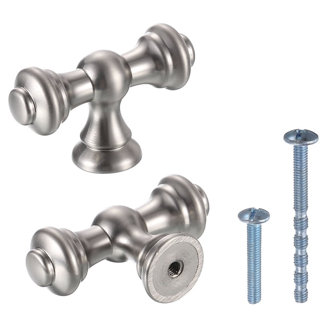 Uxcell 10 Paquete de Perillas de Armario de Acero Inoxidable Cepillado, Tiradores de Cocina de Zinc de Un Solo Orificio, Perillas de Cajón