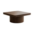thumbnail image 7 of GZXS Modern Square Coffee Table, 34.6" Parquet Wood Top with Cylindrical Base, MDF Center Table for Living Room, Black, 7 of 7