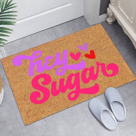 KCEHTA Valentines Door Mat, Valentines Day Welcome Mat Non Slip Washable Decorative Love Heart Wedding Anniversary Valentine's Day Doormat Indoor Outdoor Front Door Porch Valentines Day Decorations