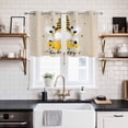 thumbnail image 2 of 2 Panels Kitchen Tier Curtains 39 Inch Length, Bees Gnomes Grommets Window Treatment Curtain, Spring Floral Daisy Farmhouse Rustic Thermal Curtains Drapes for Living Room/Bathroom, 2 of 9