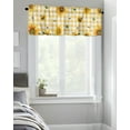 thumbnail image 4 of Kitchen Cafe Valance Curtain for Small Windows,Farm Honey Bee with Sunflower Rod Pocket Valances Watercolor Floral on Yellow Lattice Window Treatment Panel for Living Room/Bedroom/Bathroom,42x18in, 4 of 9