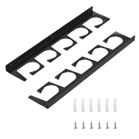 Symkmb Wrought Iron Fishing Rod Rack Can Be Hung Wall or Ceiling Horizontal Support Can Accommodate 6 Fishing Rods iron Black