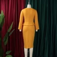 thumbnail image 5 of AURA Womens Elegant Knit Pencil Midi Dress Crew Neck Long Sleeve High Waist Solid Textured Floral, 5 of 10
