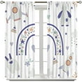 thumbnail image 4 of Boho Rainbow Curtains, Cute Cartoon Blue Rainbow Star Rocket Prints Blackout Rod Pocket Window Treatments Drapes for Baby Boy''s Room Living Room Nursery42x63in, 4 of 6