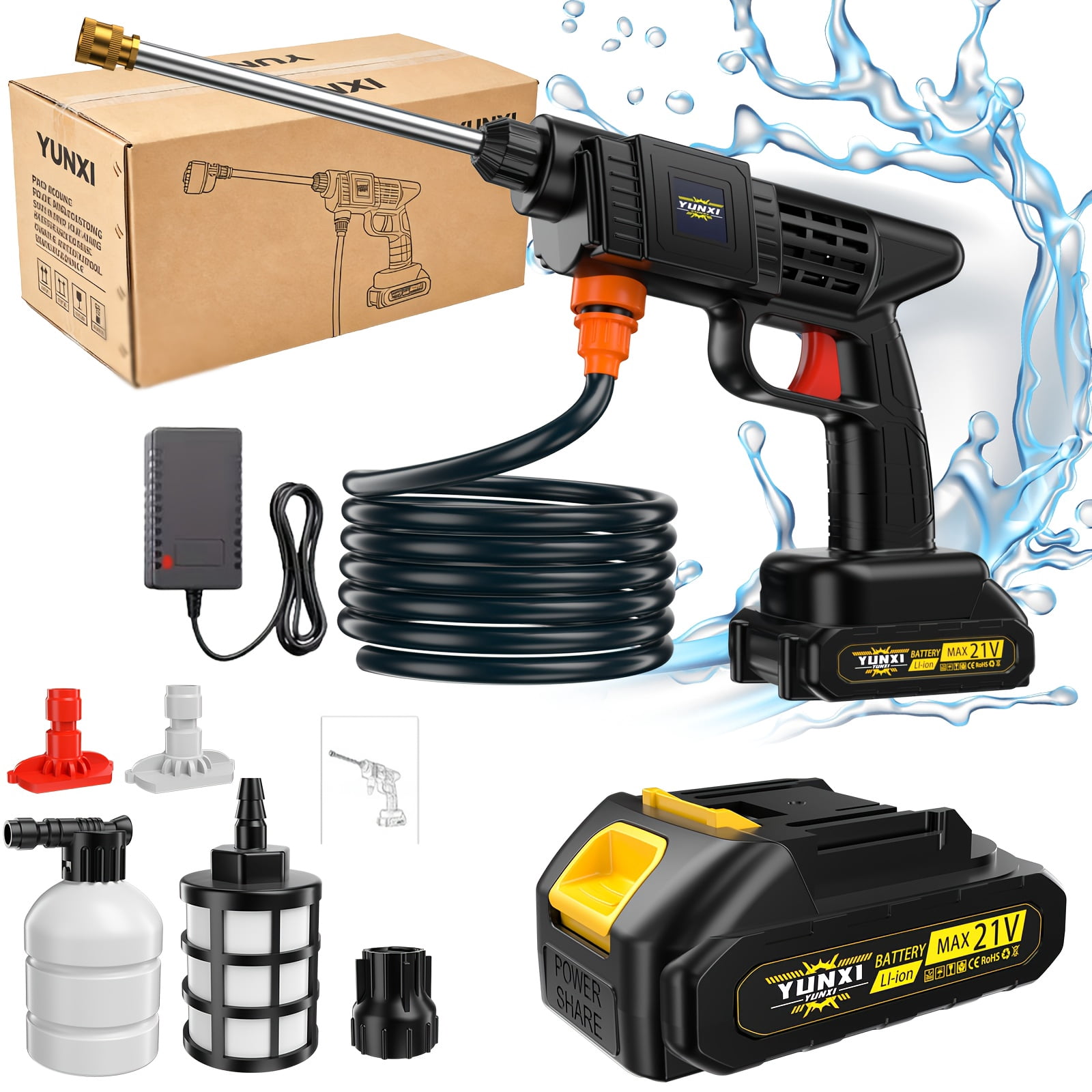 DGB Cordless Pressure Washer, Portable Power Cleaner for Car, Patio & Home Cleaning