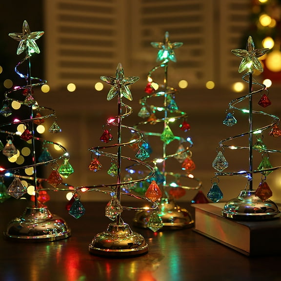 Christmas Lights Crystal Christmas Tree Lights Copper Night Lights, Usupdd 2025 Christmas Lights Crystal Christmas Tree