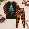 thumbnail image 2 of GCETTIC Boys/Girls Christmas Pajamas Holiday Pjs Kids Santa Long Sleeve Sleepwear Mint Size 4-5 Years, 2 of 6