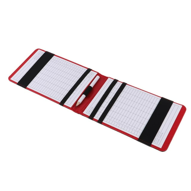 Portatarjetas de golf deportivo, portatarjetas con tarjeta de puntuación y lápiz Negro